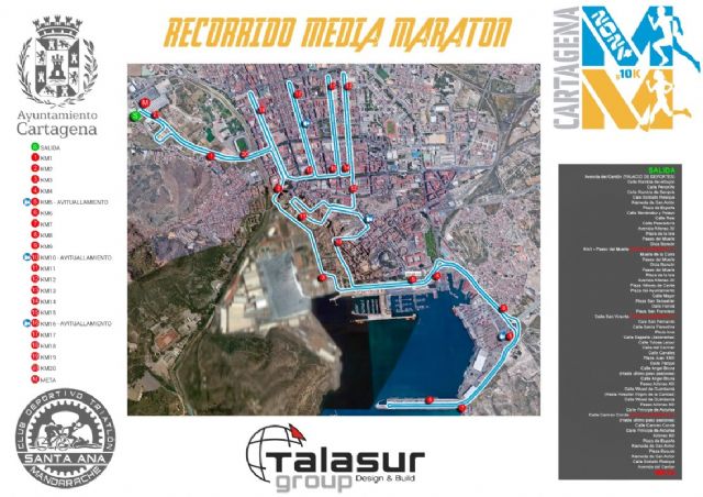 Consulta los cortes de tráfico por la Media Maratón este domingo en Cartagena
