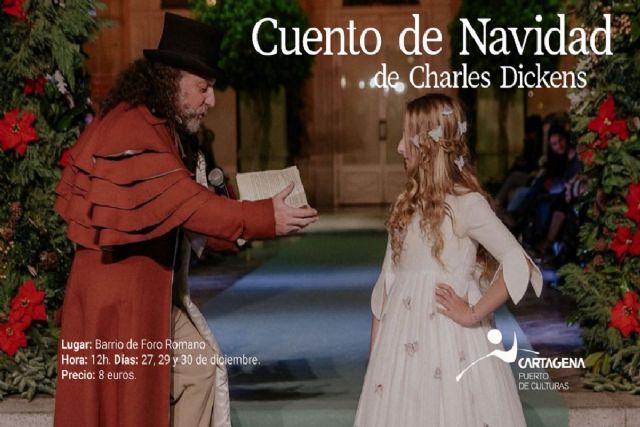 Cartagena Puerto de Culturas cuelga el cartel de completo de la Bella y la Bestia en el Cuento de Navidad de Charles Dickens