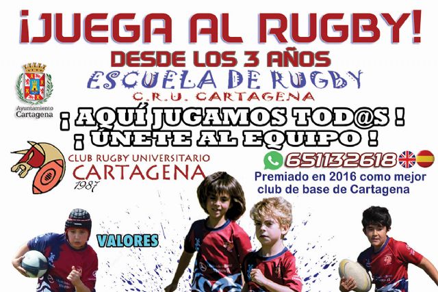La escuela del Club de Rugby Universitario de Cartagena comienza los entrenamientos del nuevo curso