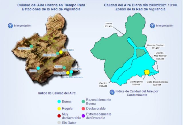 Desactivados los niveles 1 y 2, correctivo y de prevención, al finalizar el episodio de contaminación en Cartagena