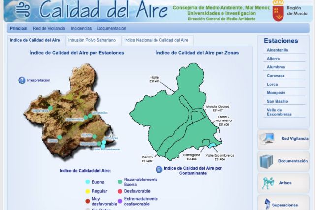 Desactivado el nivel preventivo por partículas en suspensión en El Valle de Escombreras, La Aljorra y Mompeán