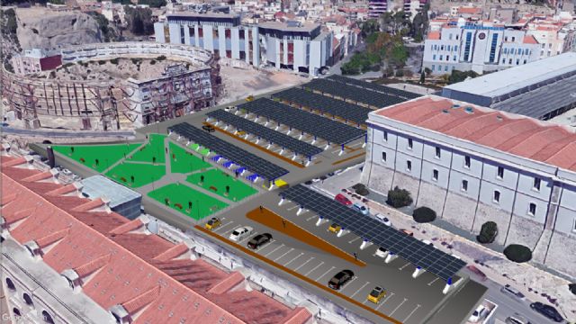 Diseña un parking solar con 200 plazas, puntos de recarga de vehículos eléctricos y zonas verdes para el Campus de la Muralla