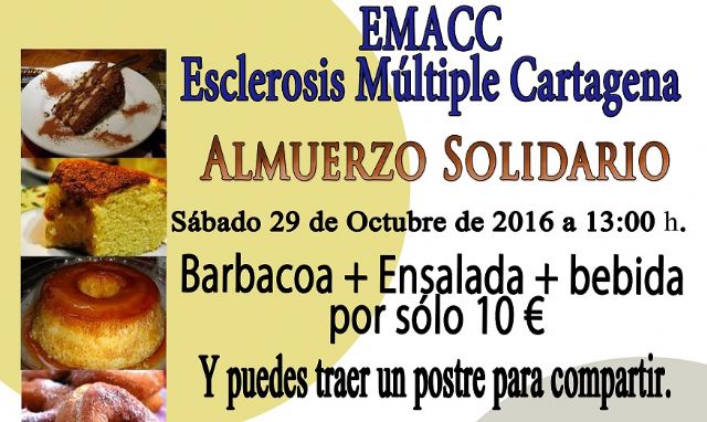 Un almuerzo solidario recaudará fondos para la Asociación de Esclerosis Multiple de Cartagena
