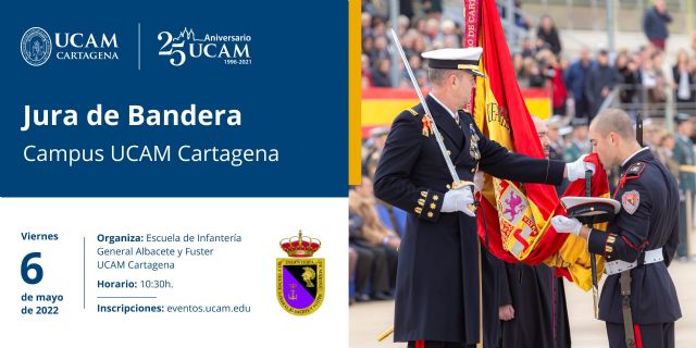 La UCAM y la Armada organizan una jura de Bandera civil en el Campus de Cartagena