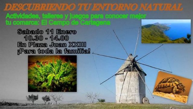 Juegos y talleres en la plaza de Juan XXIII sobre el Garbancillo de Tallante