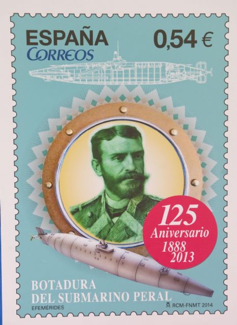 Un sello para el 125 aniversario de la botadura del submarino Peral