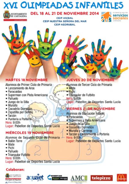 Clausura de las Olimpiadas Infantiles en el Pabellón de Santa Lucía