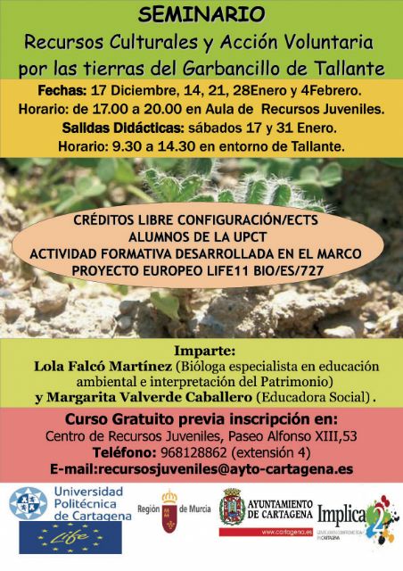 IMPLICA2 y la UPCT organiza un seminario sobre las tierras del Garbancillo de Tallante