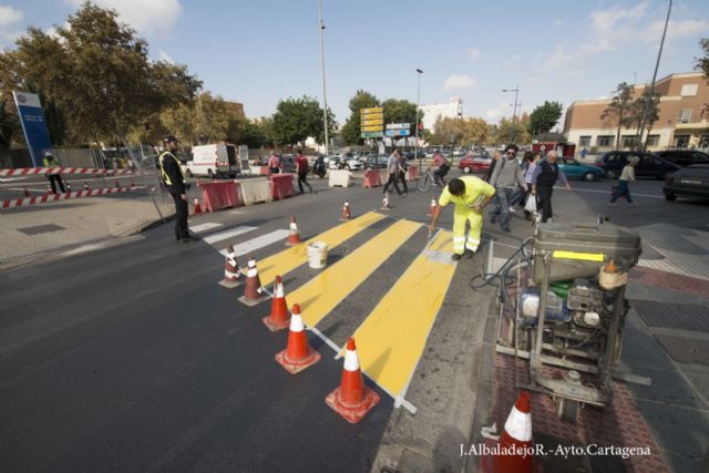 Rotonda provisional en el cruce del Paseo con Capitanes Ripoll