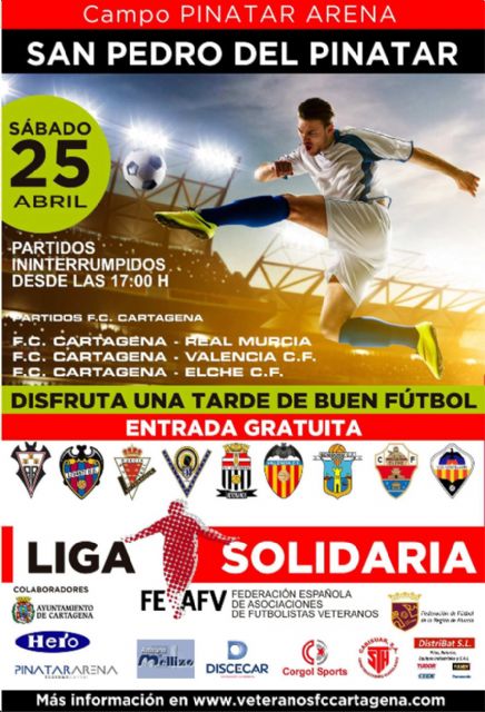 Los veteranos del F.C. Cartagena organizan la última sede de la Liga Solidaria FEAFV de Levante