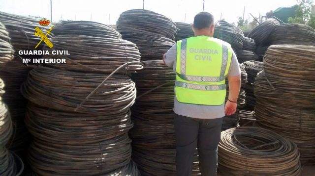 La Guardia Civil detiene por segunda vez a una persona dedicada a la sustracción de material de regadío en Cartagena