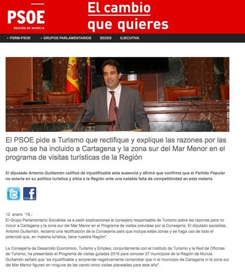 La concejala de Turismo oculta que fue su partido el que denunció la ausencia de Cartagena en las rutas gratuitas