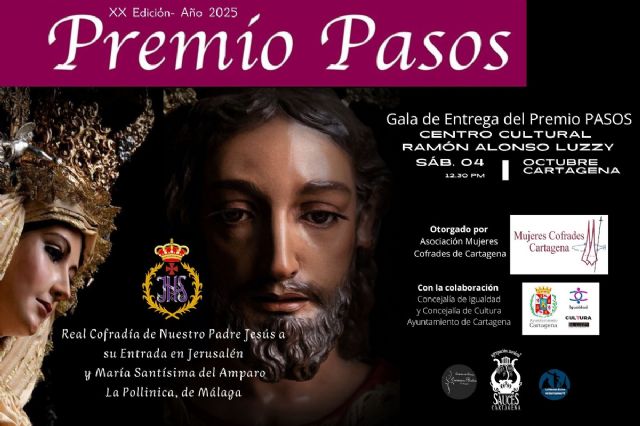 El Premio PASOS 2025 se entrega este sábado a la Cofradía malagueña de la Entrada Triunfal de Jesús en Jerusalén