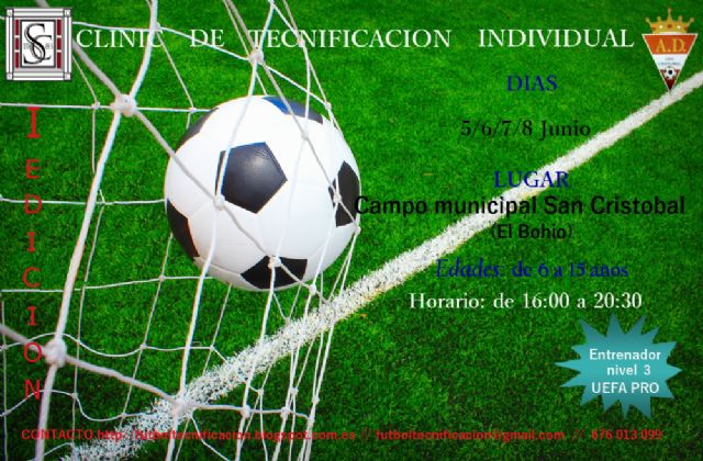 El campo municipal de futbol San Cristobal de El Bohio acoge la proxima semana el I Clinic de tecnificacion de futbol base