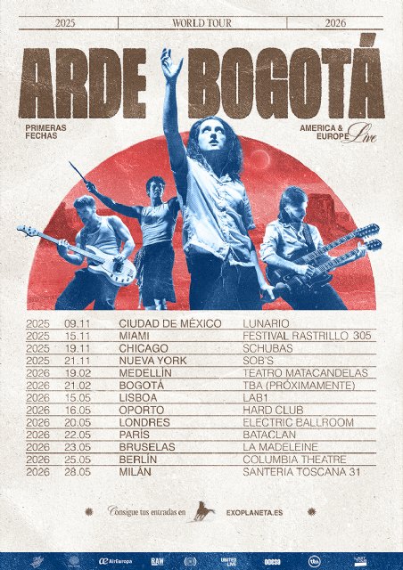 ARDE BOGOTÁ anuncia su esperado WORLD TOUR