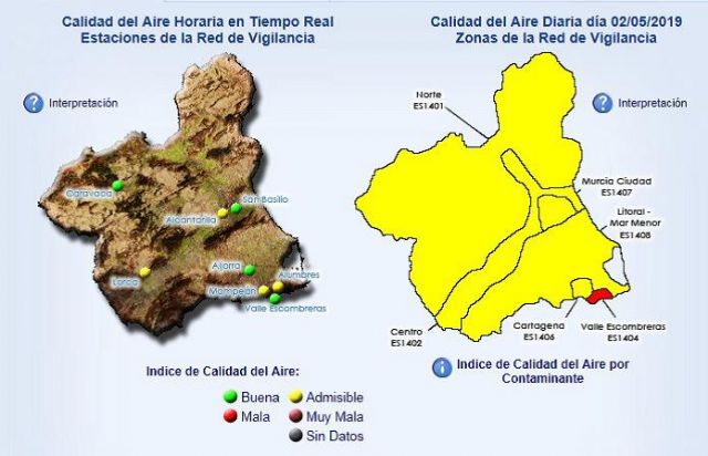 Activado el nivel preventivo en Escombreras por partículas PM10