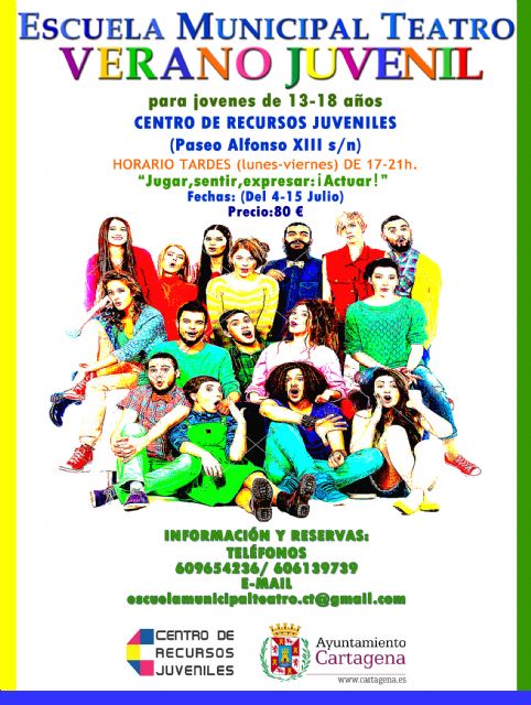 La Escuela Municipal de Teatro de Cartagena abre inscripciones para su escuela de verano infantil y juvenil