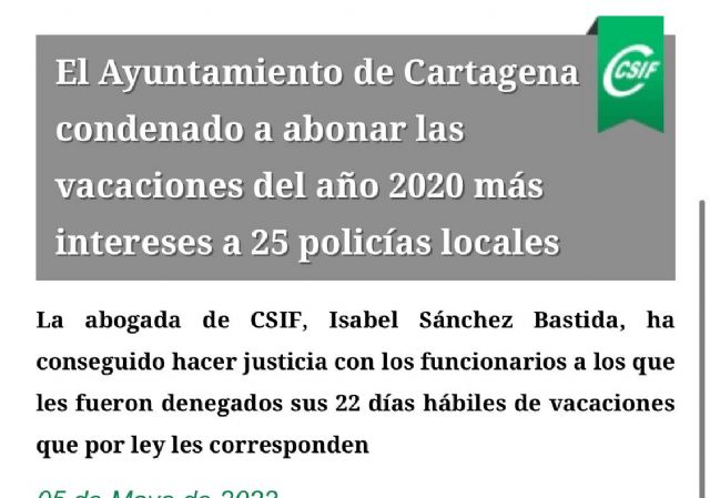 MC: La Trinca condenada a pagar las vacaciones que denegó a los nuevos policías locales