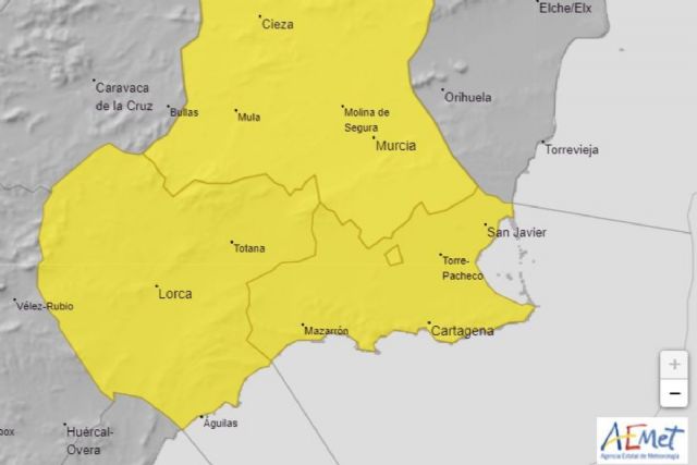 Aviso por tormentas en Cartagena y comarca esta tarde de lunes