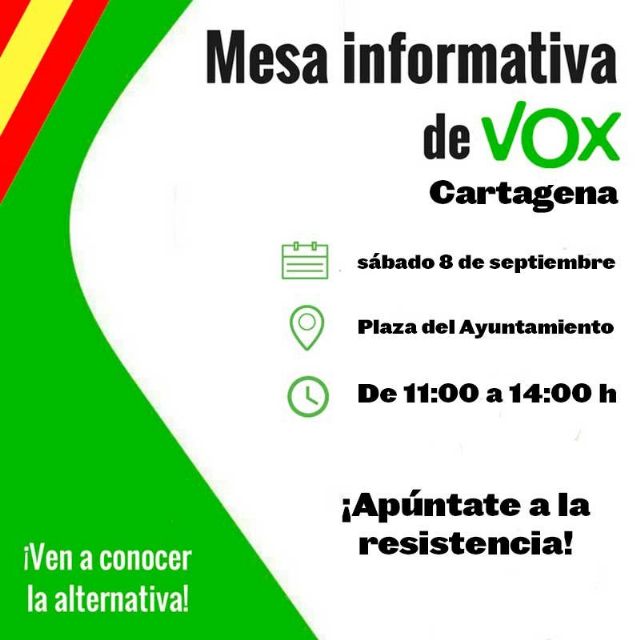 VOX Cartagena sale a la calle de cara al nuevo curso político
