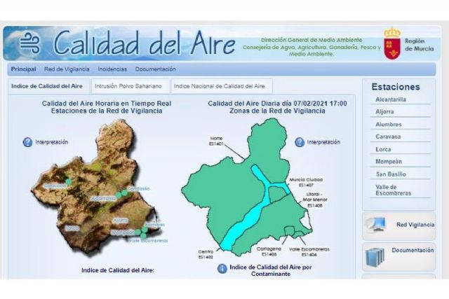 Activado el nivel 1 preventivo por partículas en suspensión en La Aljorra, Cartagena-Santa Lucía y Alumbres-Escombreras