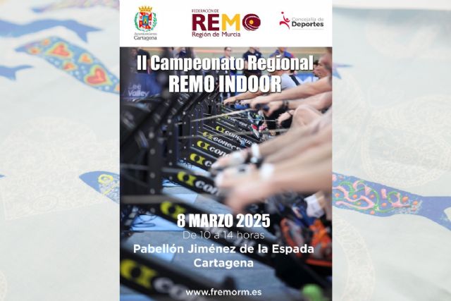 Campeonato regional de remo en sala este sábado en Cartagena