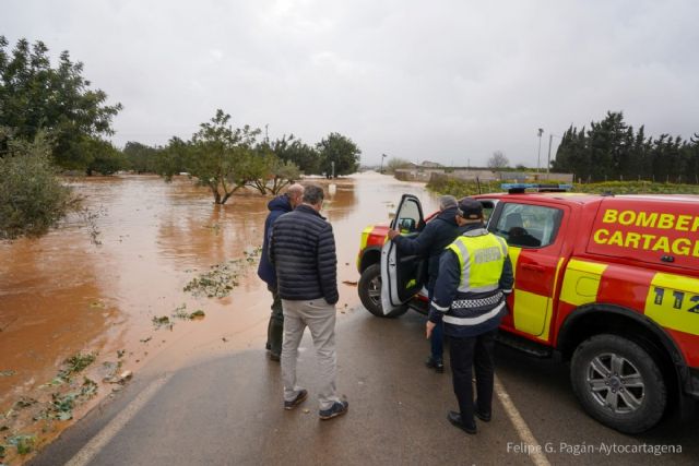 Abiertas al tráfico todas las carreteras y vías de Cartagena afectadas por la lluvia