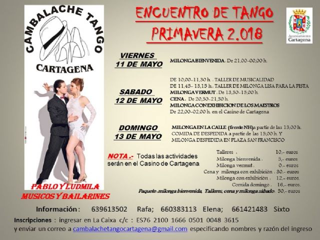 Cartagena se viste de tango este fin de semana