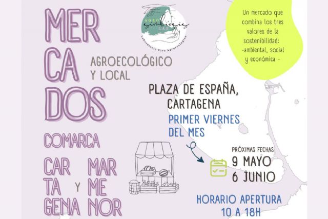 Mercado de productos agroecológicos, este viernes en la plaza de España