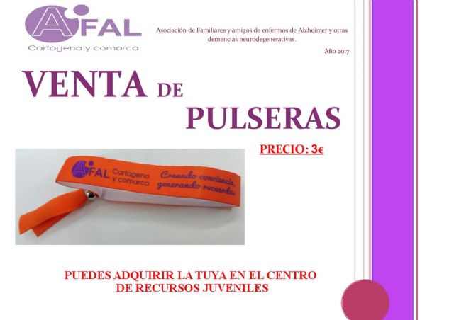 La Concejalia de Juventud colabora con AFAL en la venta de pulseras y camisetas