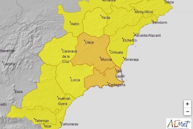 Aviso naranja por lluvias y tormentas mañana lunes