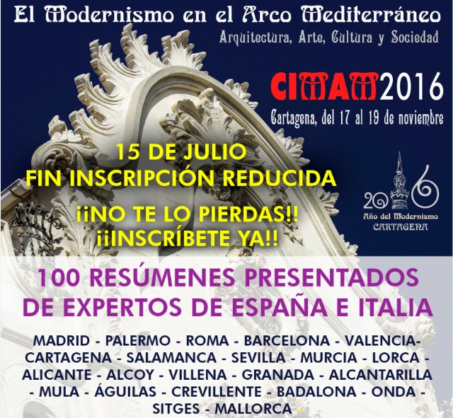 Un centenar de expertos nacionales e internacionales se suman al Congreso del Modernismo en el Arco Mediterráneo