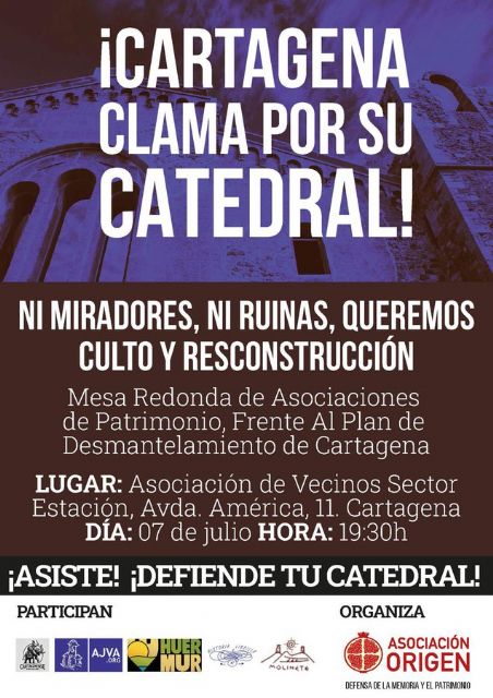 Cartel Mesa redonda Catedral de Cartagena