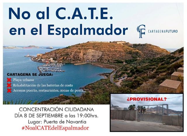 MC Cartagena acudirá mañana a la concentración convocada por Cartagena Futuro contra la ubicación del CATE en El Espalmador