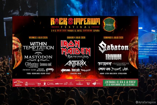 Within Temptation, Mastodon, Anthrax y Testament completan el cartel del Rock Imperium 2026
