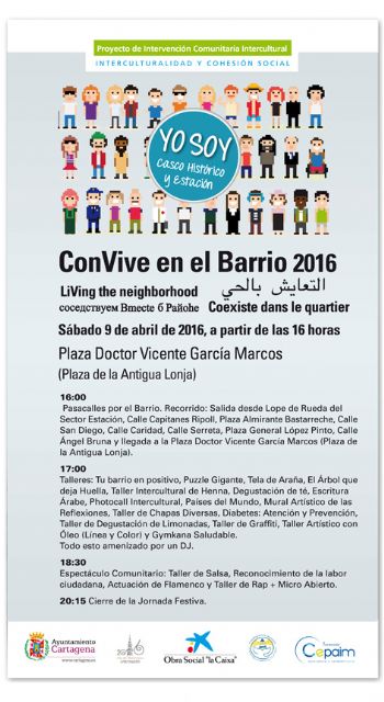 ConVive en el Barrio amenizará Cartagena con actos por la interculturalidad el sábado día 9