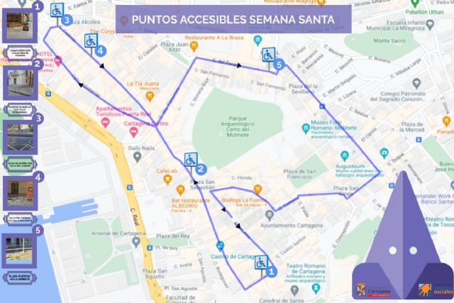 Cartagena habilita 5 espacios para que las personas con movilidad reducida puedan ver las procesiones de Semana Santa