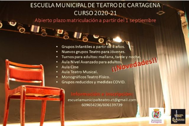 Abierto el plazo de matriculación en la Escuela Municipal de Teatro de Cartagena