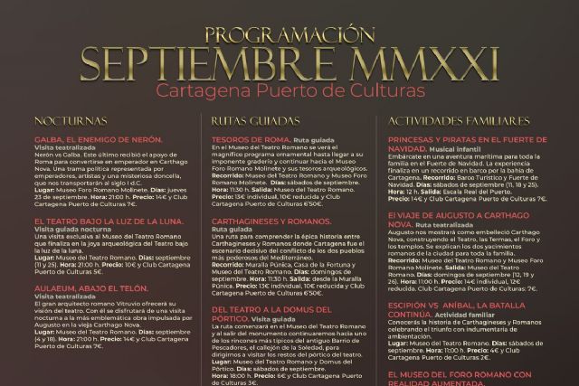 Puerto de Culturas se suma a la celebración de las Fiestas de Carthagineses y Romanos con una programación especial