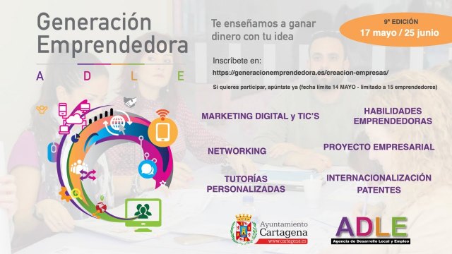 La ADLE ayuda a los emprendedores de Cartagena a poner en marcha sus empresas con Generación Emprendedora Creación