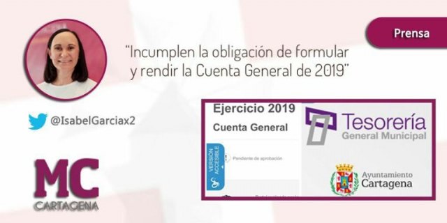 Isabel García recuerda al Gobierno local que ha incumplido el plazo para rendir la Cuenta General de 2019