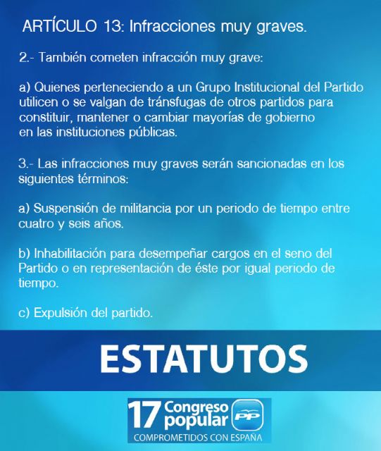 MC asegura que 'los Estatutos del PP obligan a la devolución del acta de Noelia Arroyo y sus concejales por pactar con tránsfugas'