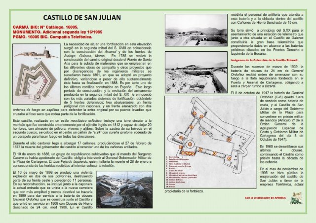 AFORCA propone la señalización de las principales fortificaciones militares en Cartagena