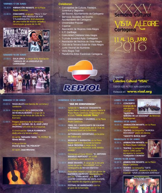 El sábado comienza la XXXV Semana Cultural de Vistalegre