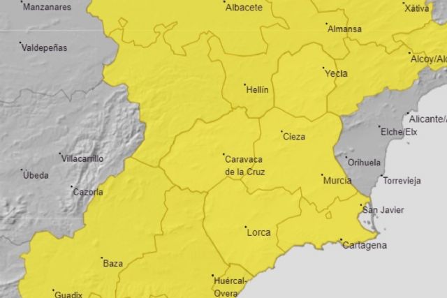 Aviso amarillo por tormenta y granizo este miércoles en Cartagena y comarca
