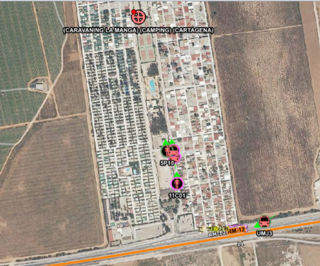Incendio en una vivienda del Camping Caravaning de la Manga