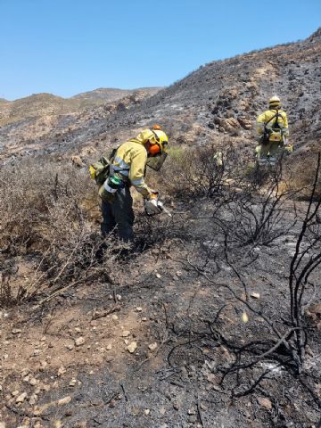 Controlado un incendio forestal en el Barranco del Feo (Cartagena)