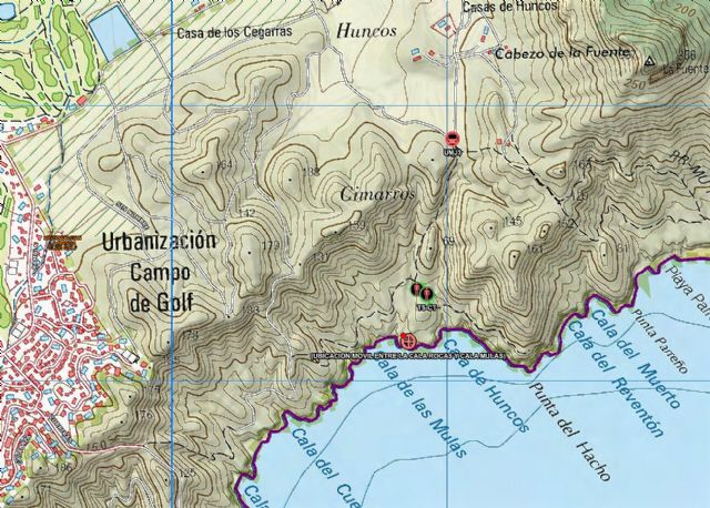 Senderista de 68 años accidentada en la cala de Las Mulas (Cartagena)