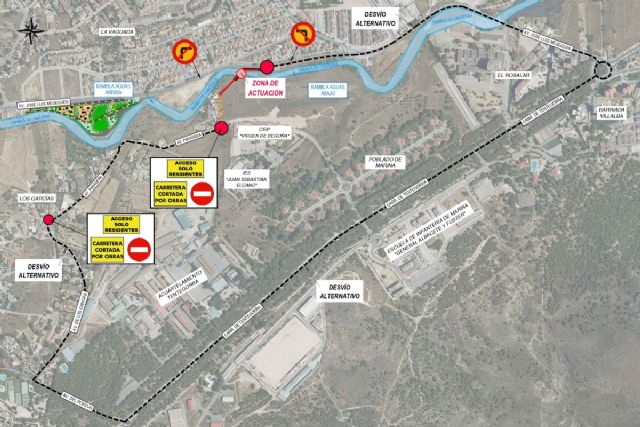 Cortada al tráfico hasta agosto la avenida Pasadera de Canteras por unas obras en la rambla