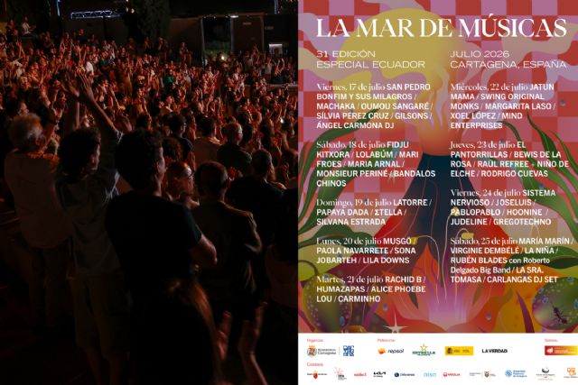 Un mes para el festival La Mar de Músicas, que ofrecerá un viaje cultural desde Cartagena a Ecuador